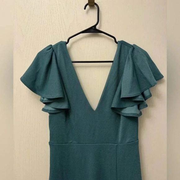 Hannah Dress Crepe Sea Glass Birdy Grey Bridesmaid Dress Like New Size S - Picture 4 of 14